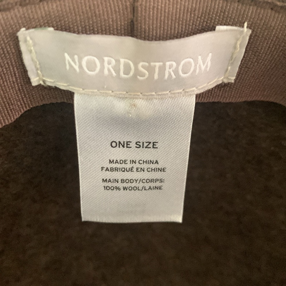 Nordstrom Womens 100% Wool Soft Floppy Hat Dark Brown Rare Color OS - Picture 8 of 8